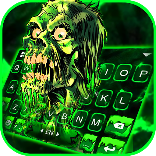 Green Zombie Skull Keyboard Tema icon