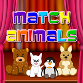 Cute animals match 3 game icon