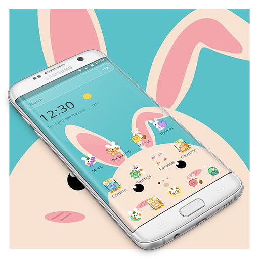 Blue Cute Cartoon Bunny Theme icon
