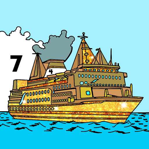 Aquatic Vehicles Paint by Number - Glitter   Color icon