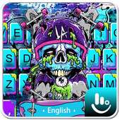 Colorful Skull Skate Graffiti Keyboard Theme on 9Apps