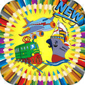 Coloring Truck Train Transportation icon