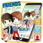 Cartoon Freunde Thema icon