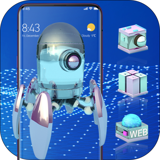 High-Tech Glass 3D Theme Galaxy M20 Launcher icon