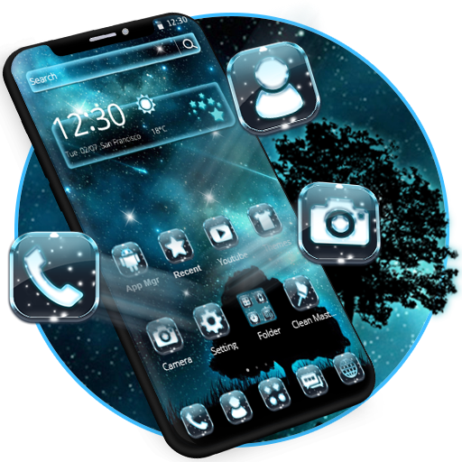 Blue Star Night Theme icon