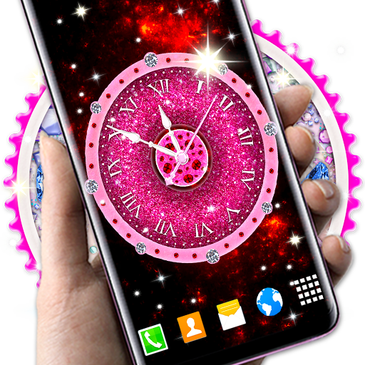 Diamond Clock Wallpaper 💎 Glitter Live Wallpapers icon