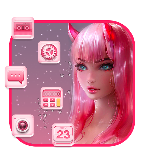 Anime Pink Devil Girl Theme icon