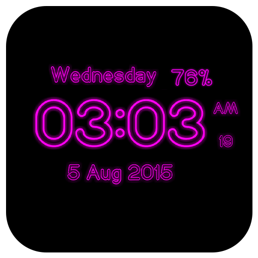 Neon Digital Clock Live Wp icon
