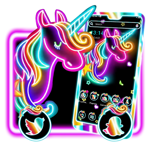 ikon Neon Colorful Unicorn Theme