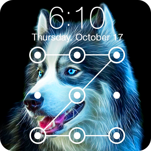 Husky ART Pet Dog Pup Wallpapers HD PIN Lock icon