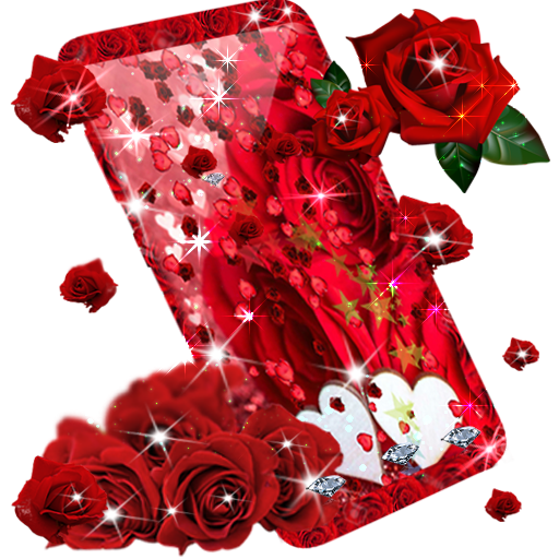 красная роза в прямом эфире обои 3d иконка