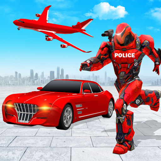 Flying Police Car Robot Hero: Robot Games icon