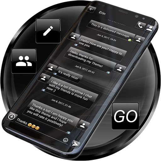 SMS Theme Dusk Black messages icon