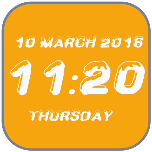 Snow digital clock icon