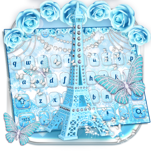 Синяя Эйфелева башня Клавиатура Тема иконка