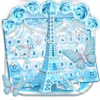 Blue Eiffel Tower Keyboard Theme