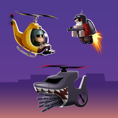 Helicopter sky fighting icon