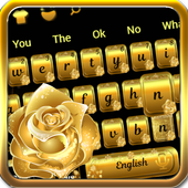 Gold glitter rose keyboard theme icon