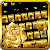 Gold glitter rose keyboard theme