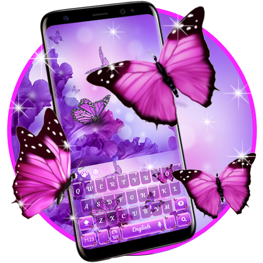 Purple Pink Butterfly Keyboard icon