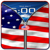 US Flag Zipper Lock Free icon