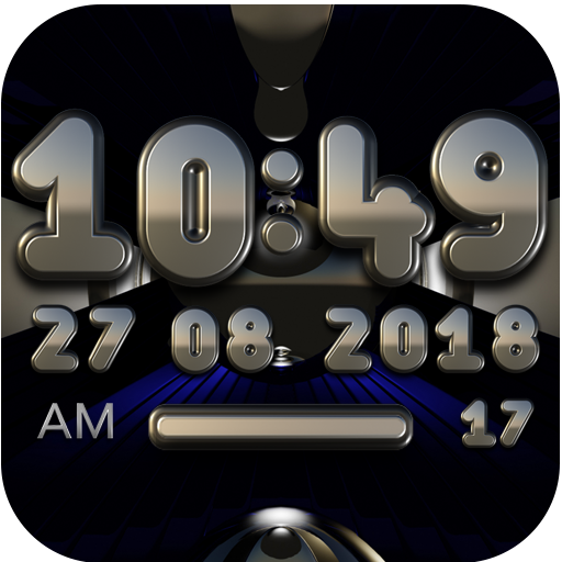 SKIPPER Digital Clock Widget  alu blue icon