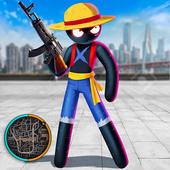 Stickman Rope Hero - Pirate Fight icon