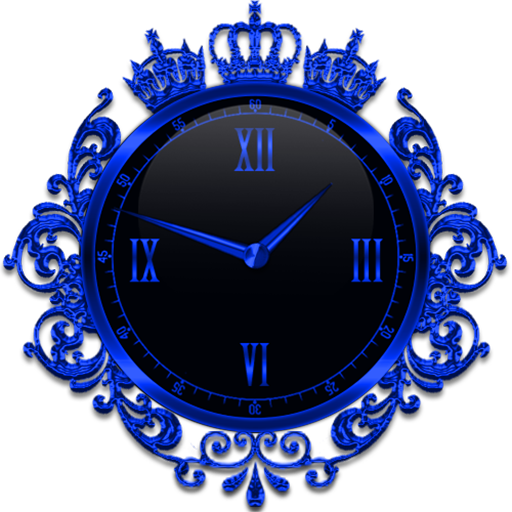 Blue Crown Clock Widget icon