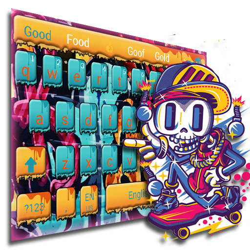 Street graffiti skull keyboard icon