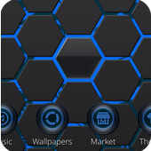 الأزرق موضوع التكنولوجيا قفل الشاشة أيقونة