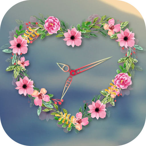 Spring Flower Clock live Wallpaper أيقونة
