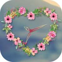 Spring Flower Clock live Wallpaper on 9Apps