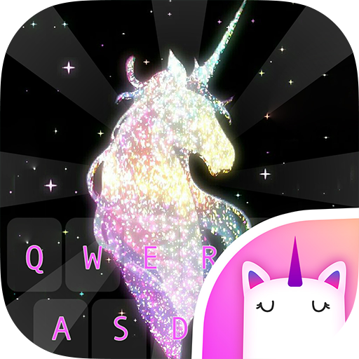 Glitter Galaxy Unicorn Keyboard Theme for Girls icon