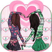 Best friends Girl BFF Keyboard Theme icon