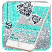 Silver And Blue Butterfly Glitter Keyboard Theme on 9Apps