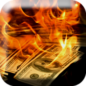 Dollars in Fire Live Wallpaper icon