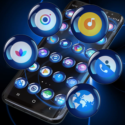 Theme Launcher - Spheres Blue Icon Changer Free icon