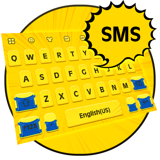 SMS Yellow Cartoon Keyboard-Chat SMS Keyboard icon