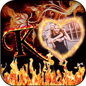 Fire Text Photo Frame icon