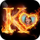 Fire Text Photo Frame icon