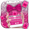 Pink Glitter Bow Keyboard Theme icon