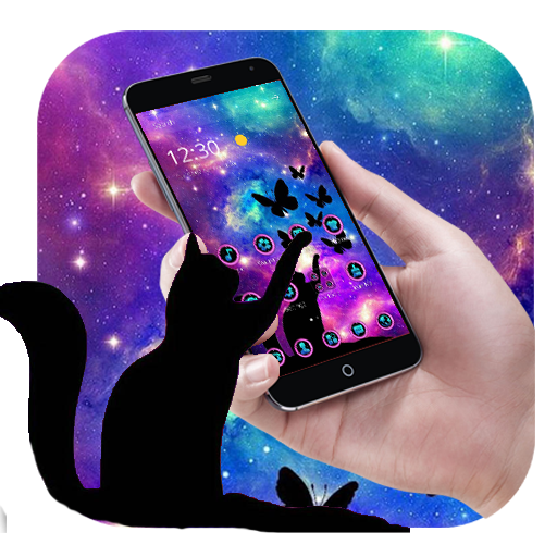 Dreamy Starry Sky Cat Theme icon