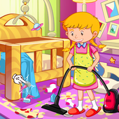 Princess Doll House Cleaning Game for Girls icon
