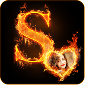 Fire Text Photo Frame icon