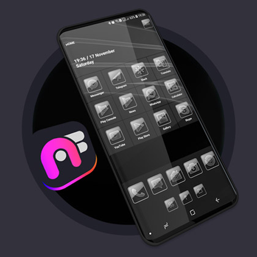 Black Glass Theme - Art Fine Launcher icon