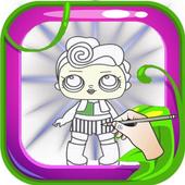 Drawing baby cute doll icon