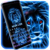 Neon Lion Keyboard Theme