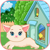 Girls Games caring lovely kitten icon