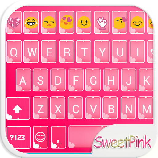 Sweet Pink Emoji keyboard Skin icon