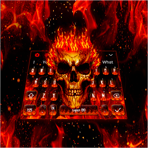 Fire Burning Skull Keyboard Theme icon